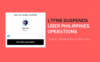 LTFRB suspends Uber Philippines Operation