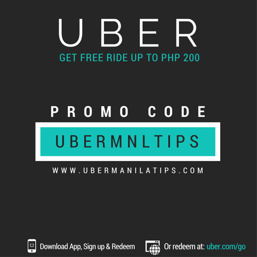 Get FREE Ride! Use Promo Code: UBERMNLTIPS